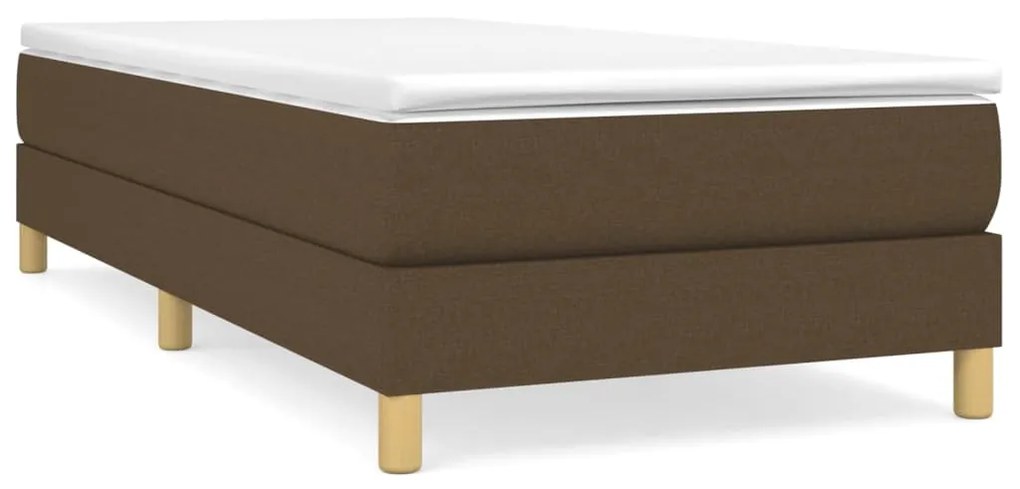 Κρεβάτι Boxspring με Στρώμα Σκούρο Καφέ 80x200 εκ. Υφασμάτινο - Καφέ