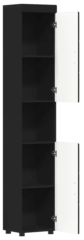 vidaXL Ντουλάπι Μπάνιου με αποθήκευση TULUM Μαύρο 37 x 31.5 x 203 εκ