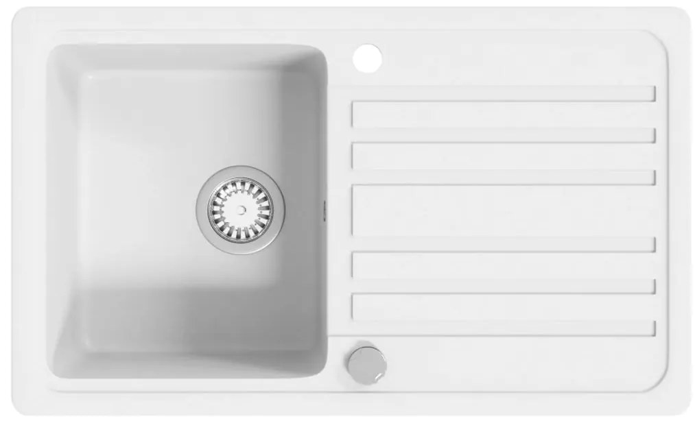 Νεροχύτης Αναστρέψιμος με Μονή Γούρνα και Στραγγιστήρι Λευκός