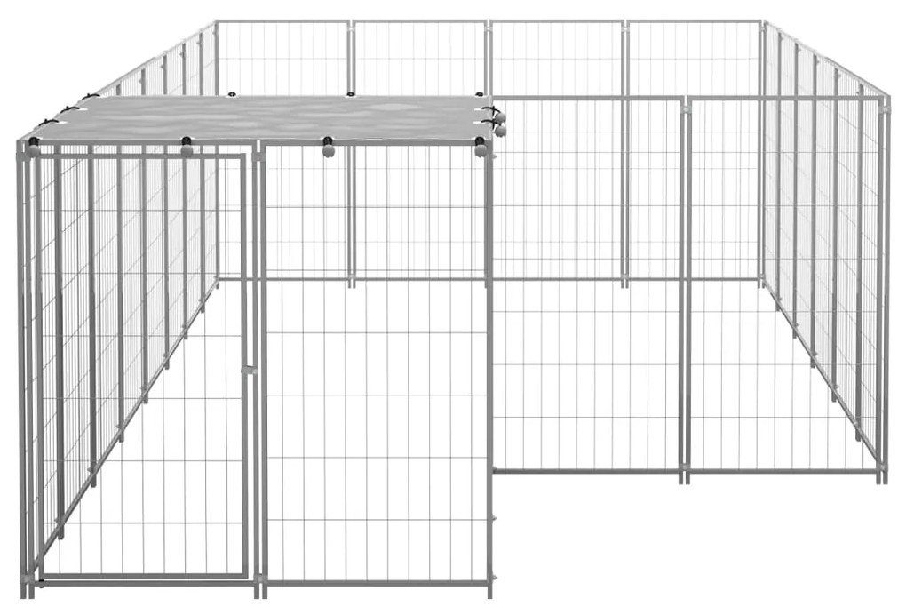 vidaXL Σπιτάκι Σκύλου Ασημί 8,47 m² Ατσάλινο