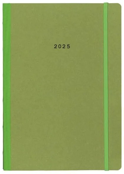 Next ημερολόγιο 2025 Natural εβδομαδιαίο flexi πράσινο με λάστιχο 17x25εκ.  τμχ.