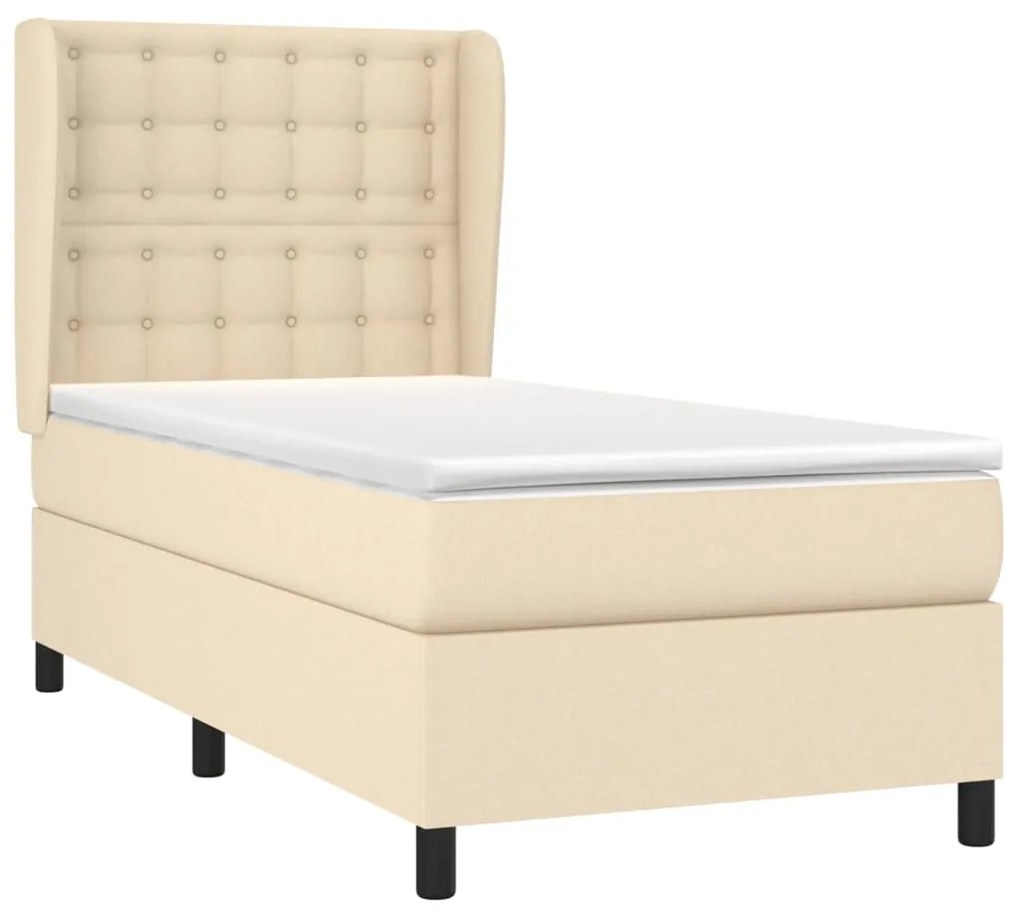 ΚΡΕΒΑΤΙ BOXSPRING ΜΕ ΣΤΡΩΜΑ ΚΡΕΜ 90X200 ΕΚ.ΥΦΑΣΜΑΤΙΝΟ 3128258