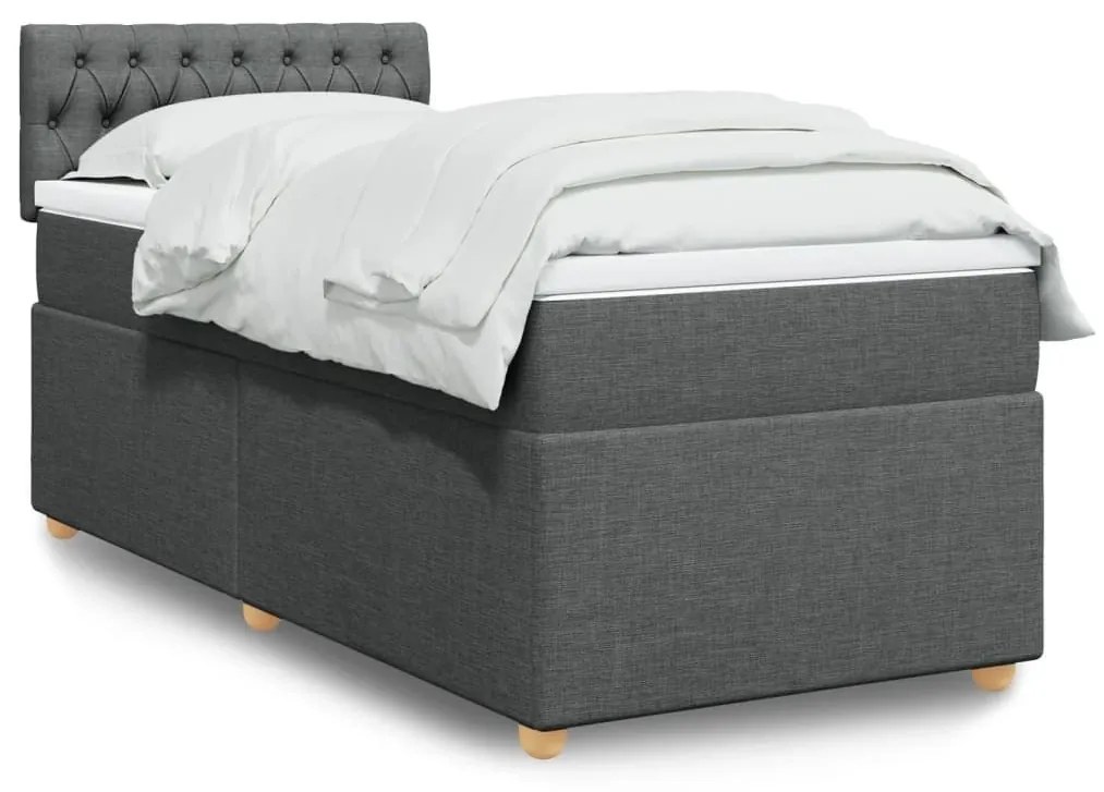 ΚΡΕΒΑΤΙ BOXSPRING ΜΕ ΣΤΡΩΜΑ ΣΚΟΥΡΟ ΓΚΡΙ 90X200 ΕΚ. ΥΦΑΣΜΑΤΙΝΟ 3286571