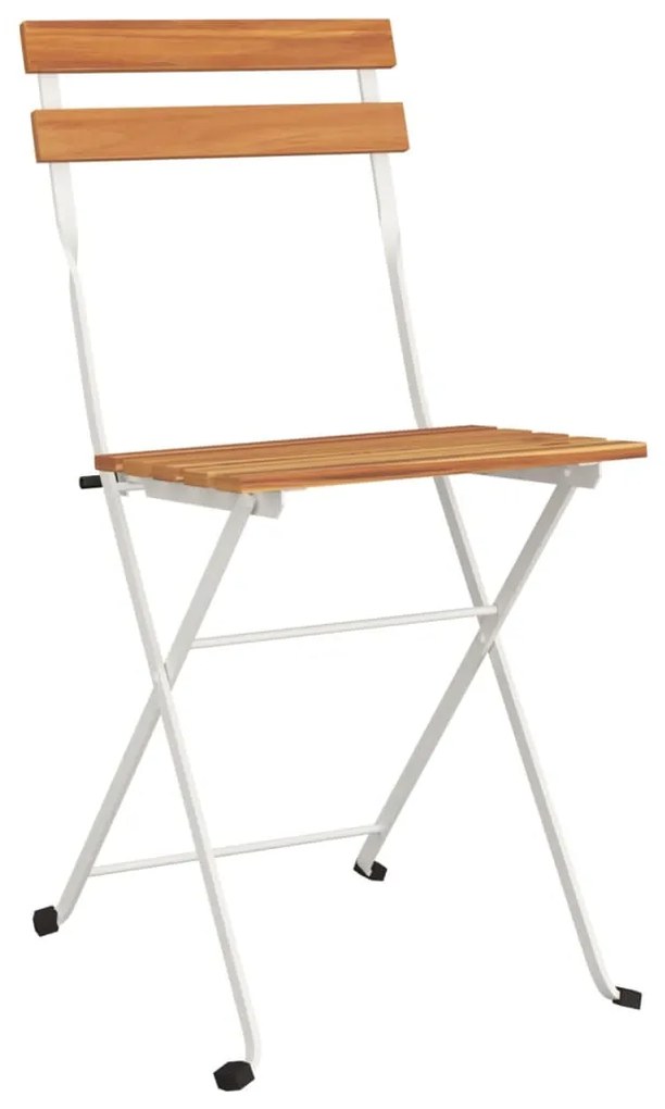 vidaXL Σετ Τραπεζαρίας Bistro Πτυσσόμενο 5 τεμ. Μασίφ Ακακία &amp; Ατσάλι