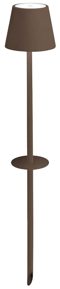 Φωτιστικό Δαπέδου Επαναφορτιζόμενο Poldina LD0682R3 Με Πάσσαλο Φ11x60cm LED 2200/2700/3000K 234/251/256Lm Rust Mat Zafferano