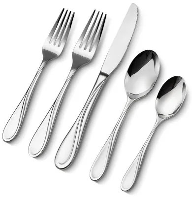 VEVOR 65-Piece Silverware Set Stainless Steel Cutlery Flatware Utensils for 12