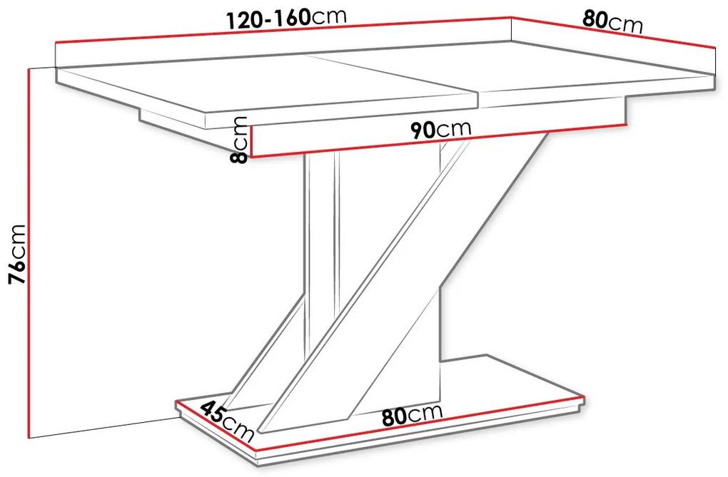 Τραπέζι Goodyear 105, Γυαλιστερό λευκό, Σκυρόδεμα, 76x80x120cm, 52 kg, Επιμήκυνση, Πλαστικοποιημένη μοριοσανίδα | Epipla1.gr