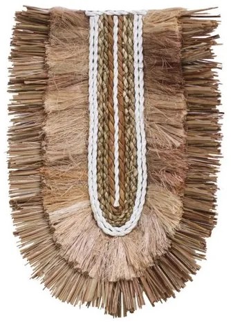 Διακοσμητικό τοίχου Earsy II Inart seagrass σε φυσικό 38x30x8εκ 339-000037-339-000037-Καφέ 339-000037