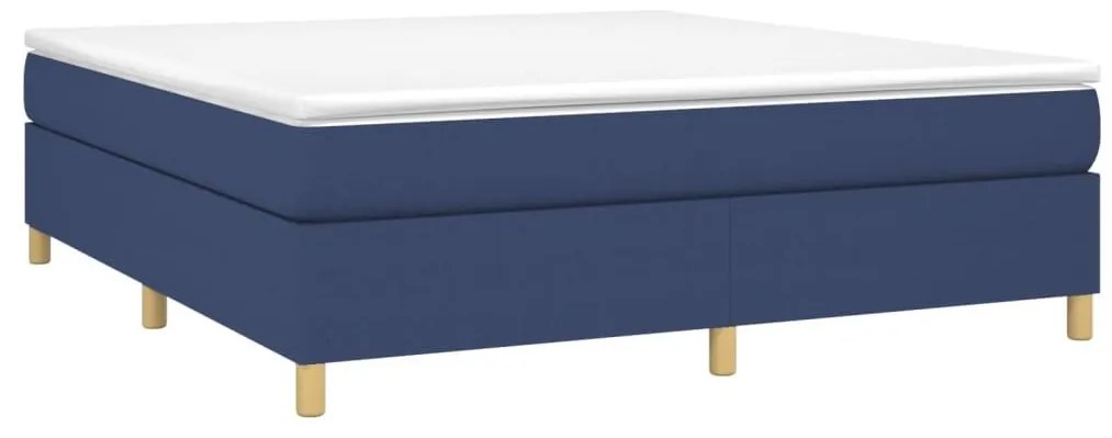 Κρεβάτι Boxspring με Στρώμα Μπλε 180x200 εκ. Υφασμάτινο - Μπλε