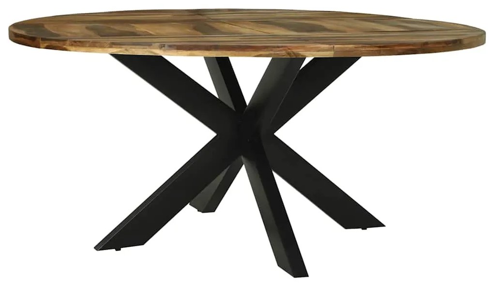 vidaXL Τραπεζαρία Μαύρη δρυς 160 x 160 x 76 cm Μασίφ ξύλο ακακίας