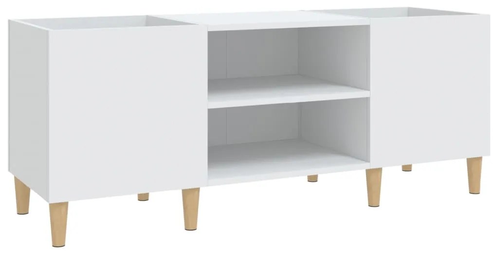 vidaXL Δισκοθήκη Λευκή 121 x 38 x 48 εκ. Επεξεργασμένο Ξύλο