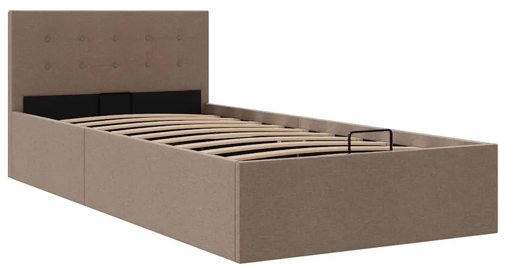 vidaXL Πλαίσιο Κρεβατιού με Αποθηκ. Χώρο Taupe 100x200 εκ. Υφασμάτινο