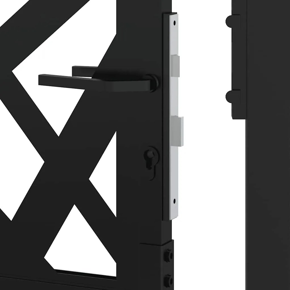 Garden Gate Μαύρη 105x155 cm Σχέδιο Ατσάλινο Φωτιστικό - Μαύρο