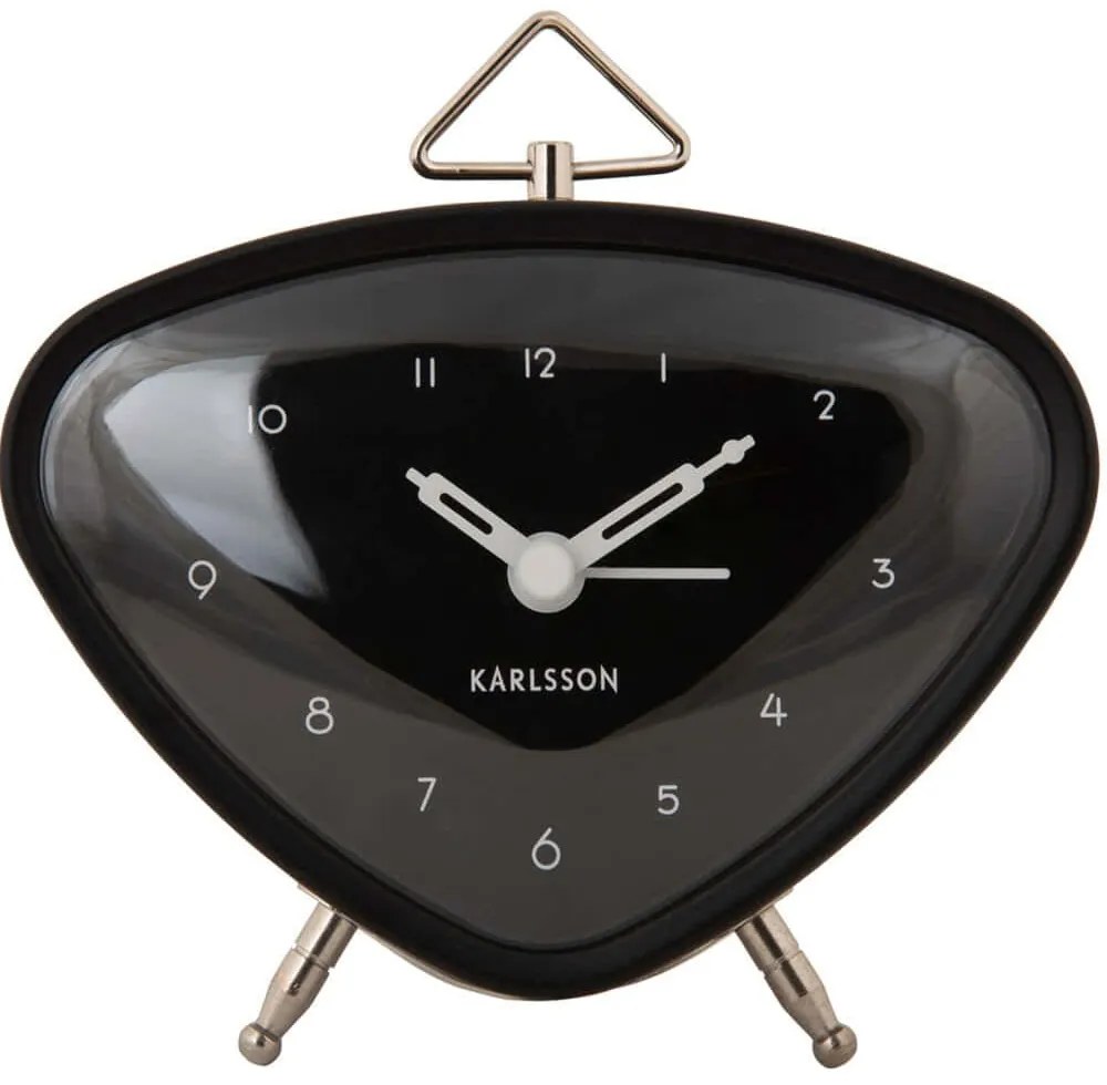 Ρολόι Επιτραπέζιο - Ξυπνητήρι Triangle KA5946BK 11,4x4,8x9,3cm Black Karlsson Metal