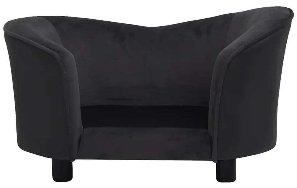 vidaXL Καναπές-Κρεβάτι Σκύλου Μαύρος 69x49x40εκ. Βελουτέ/Συνθετ. Δέρμα