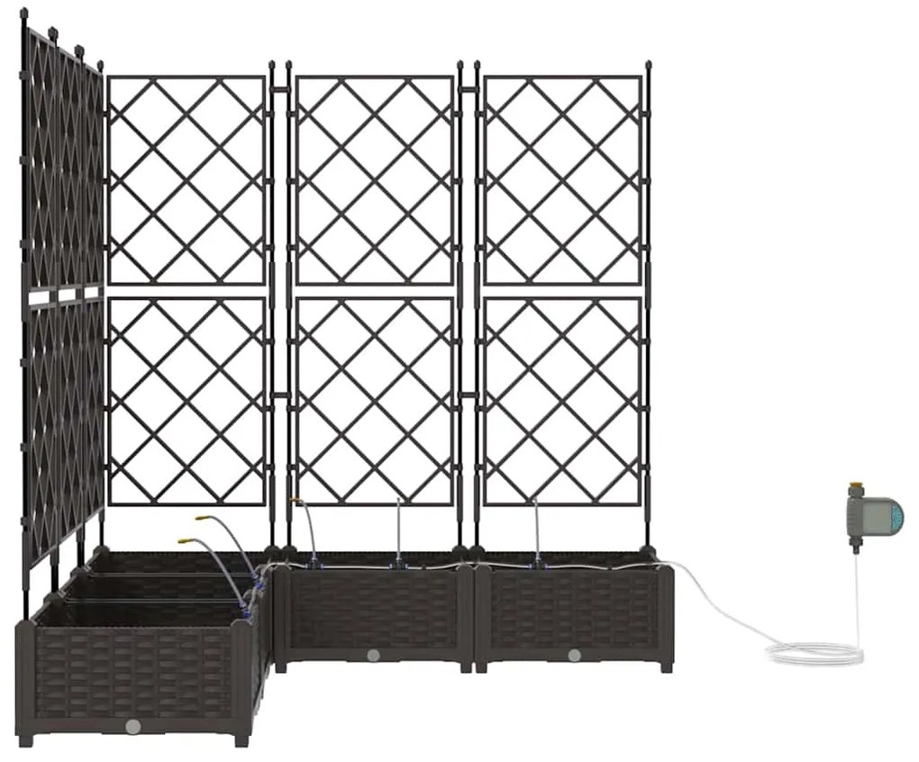 vidaXL Ζαρντινιέρες κήπου Καφέ 120 x 120 x 126 cm Ατσάλι