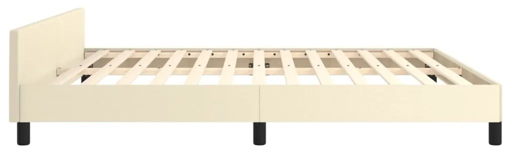 vidaXL Πλαίσιο Κρεβατιού με Κεφαλάρι Κρεμ 180x200 εκ. Συνθετικό Δέρμα