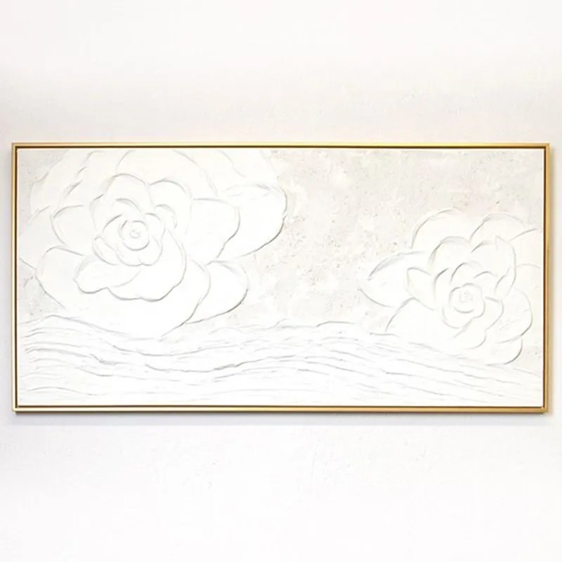 Κάδρο Σε Καμβά Λουλούδια 755-12137 120x3,5x60cm White Estheti Home Οριζόντιοι Wood, Canvas