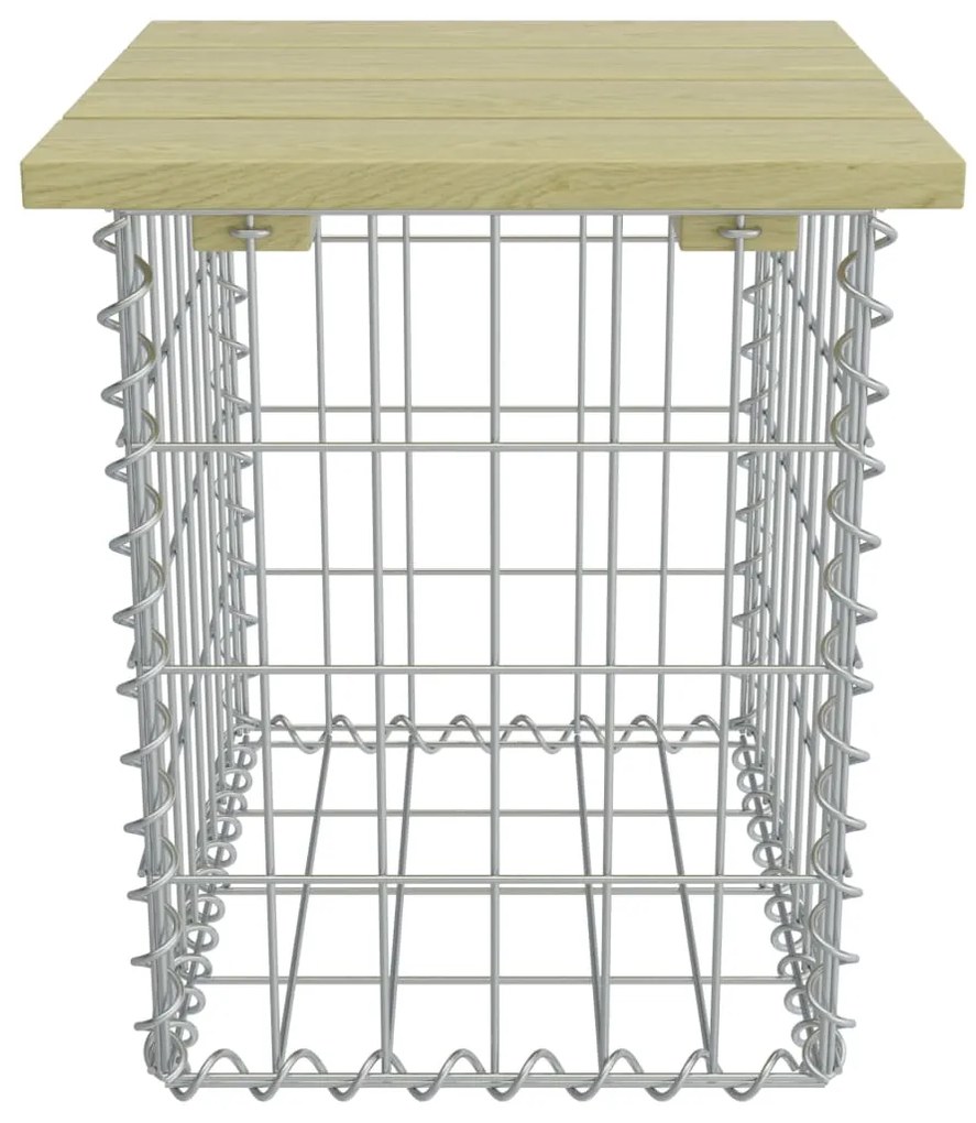 vidaXL Υποπόδιο Κήπου Γκρι 40x40x45εκ. Γαλβ. Χάλυβας Μασίφ Ξύλο Πεύκου