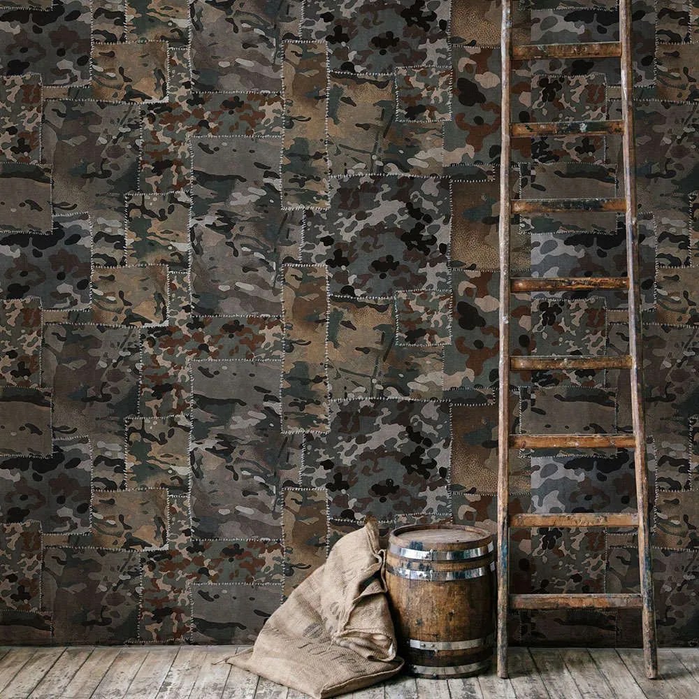 Ταπετσαρία Camo Brown WP20202 Green-Grey-Brown-Black MindTheGap 52x300cm