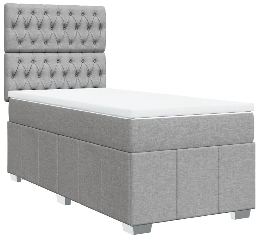 ΚΡΕΒΑΤΙ BOXSPRING ΜΕ ΣΤΡΩΜΑ ΑΝΟΙΧΤΟ ΓΚΡΙ 100X200 ΕΚ. ΥΦΑΣΜΑΤΙΝΟ 3291586