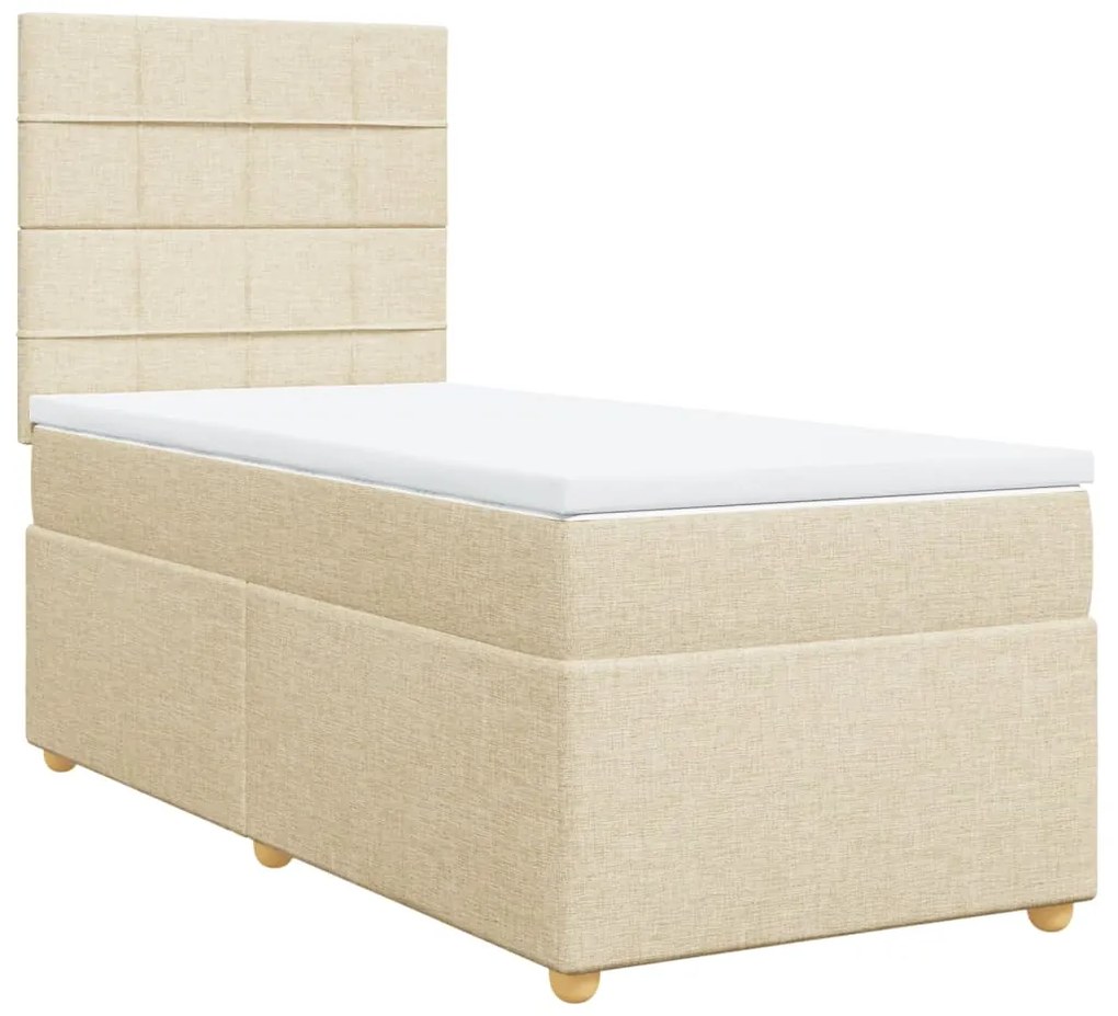 ΚΡΕΒΑΤΙ BOXSPRING ΜΕ ΣΤΡΩΜΑ ΚΡΕΜ 100 X 200 ΕΚ. ΥΦΑΣΜΑΤΙΝΟ 3293496