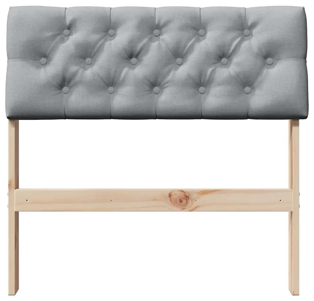 vidaXL Ταπετσαρισμένο κεφαλάρι Ανοιχτό γκρι 80 cm Στερεά ξυλεία πεύκου