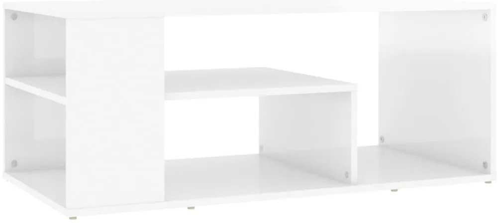 vidaXL Τραπεζάκι Σαλονιού Γυαλιστερό Λευκό 100x50x40 εκ. Επεξ. Ξύλο
