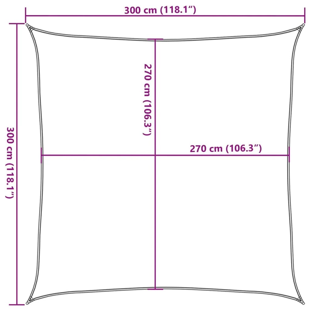 Πανί Σκίασης Τετράγωνο Μπλε 3 x 3 μ. 160 γρ./μ² από HDPE - Μπλε