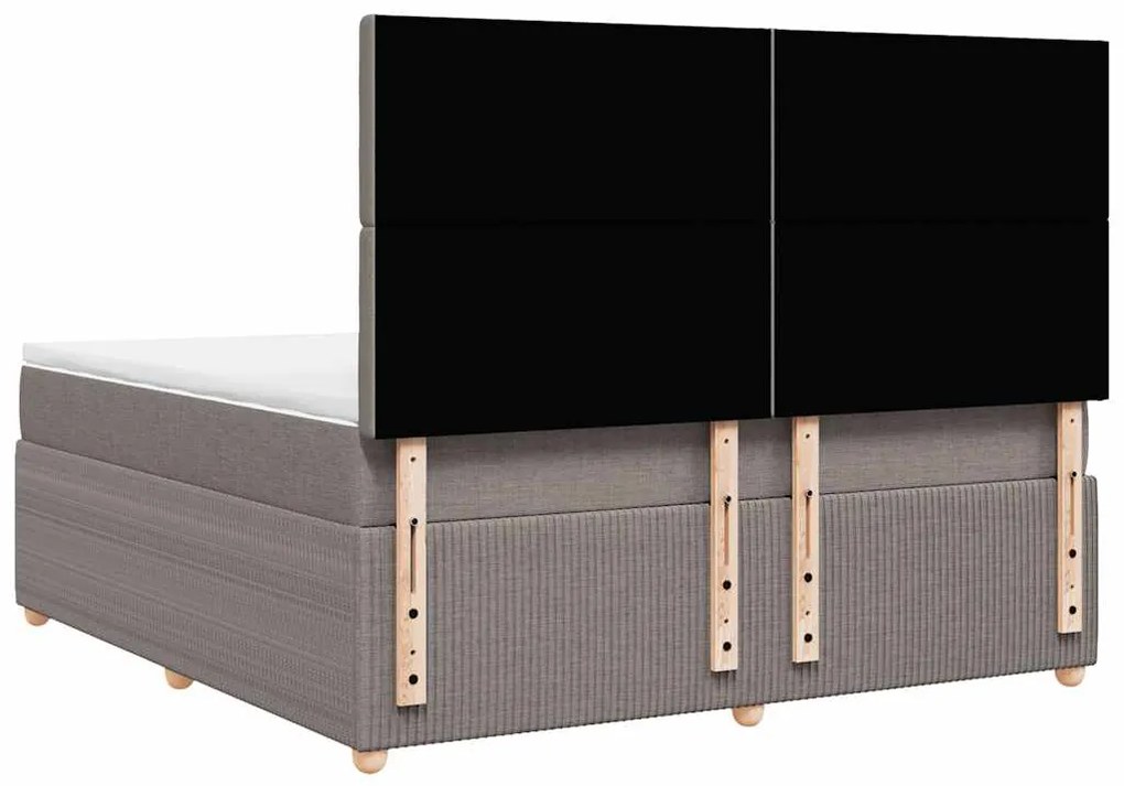 vidaXL Κρεβάτι Boxspring με Στρώμα Taupe 180x200 εκ. Υφασμάτινο