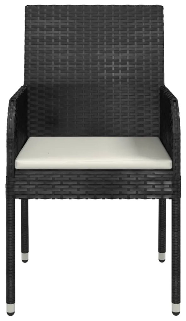 vidaXL Καρέκλες Κήπου 4 τεμ. Μαύρο από Συνθετικό Ρατάν με Μαξιλάρια