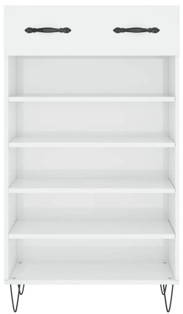vidaXL Παπουτσοθήκη Γυαλιστερό Λευκό 60x35x105 εκ. Επεξεργασμένο Ξύλο
