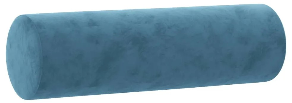vidaXL Μαξιλάρια Διακοσμητικά 2 τεμ. Μπλε Ø15x50 εκ. Βελούδινα