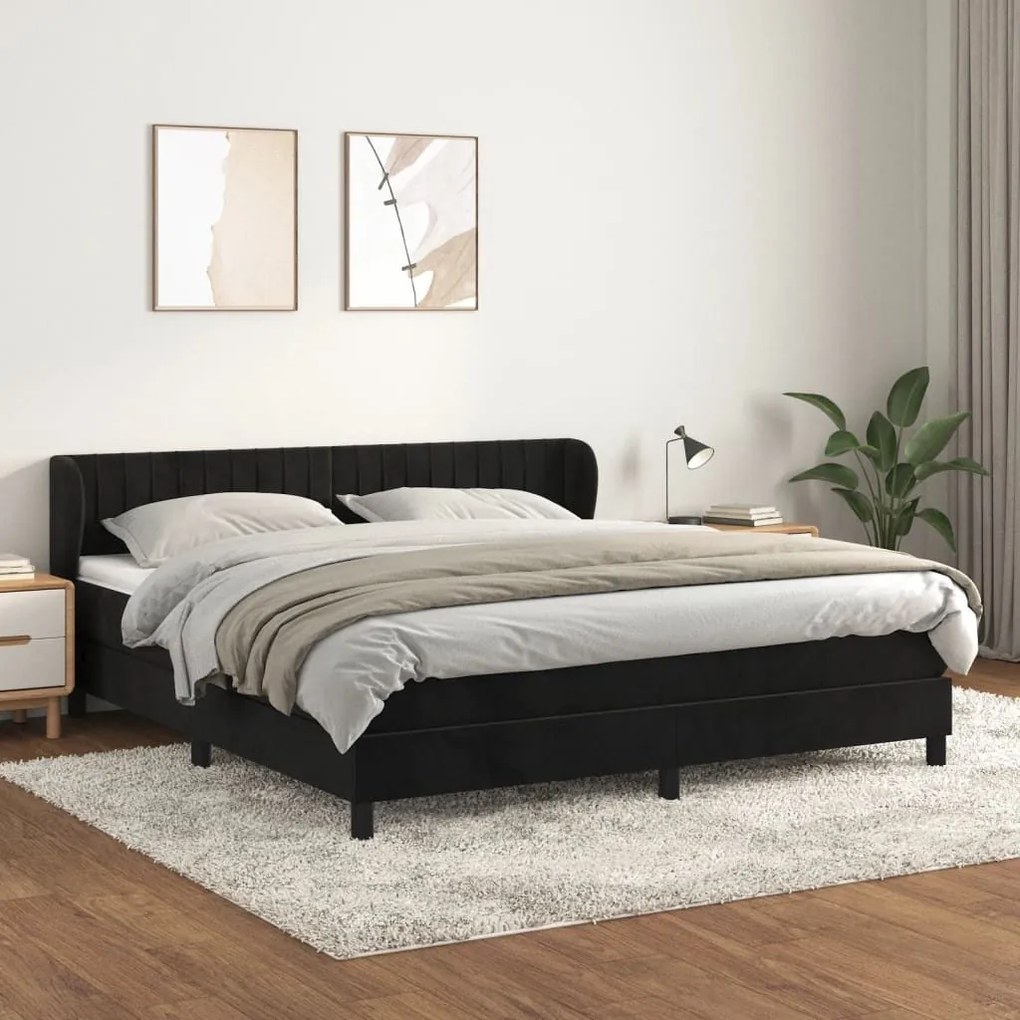 ΚΡΕΒΑΤΙ BOXSPRING ΜΕ ΣΤΡΩΜΑ ΜΑΥΡΟ 180X200 ΕΚ. ΒΕΛΟΥΔΙΝΟ 3127627