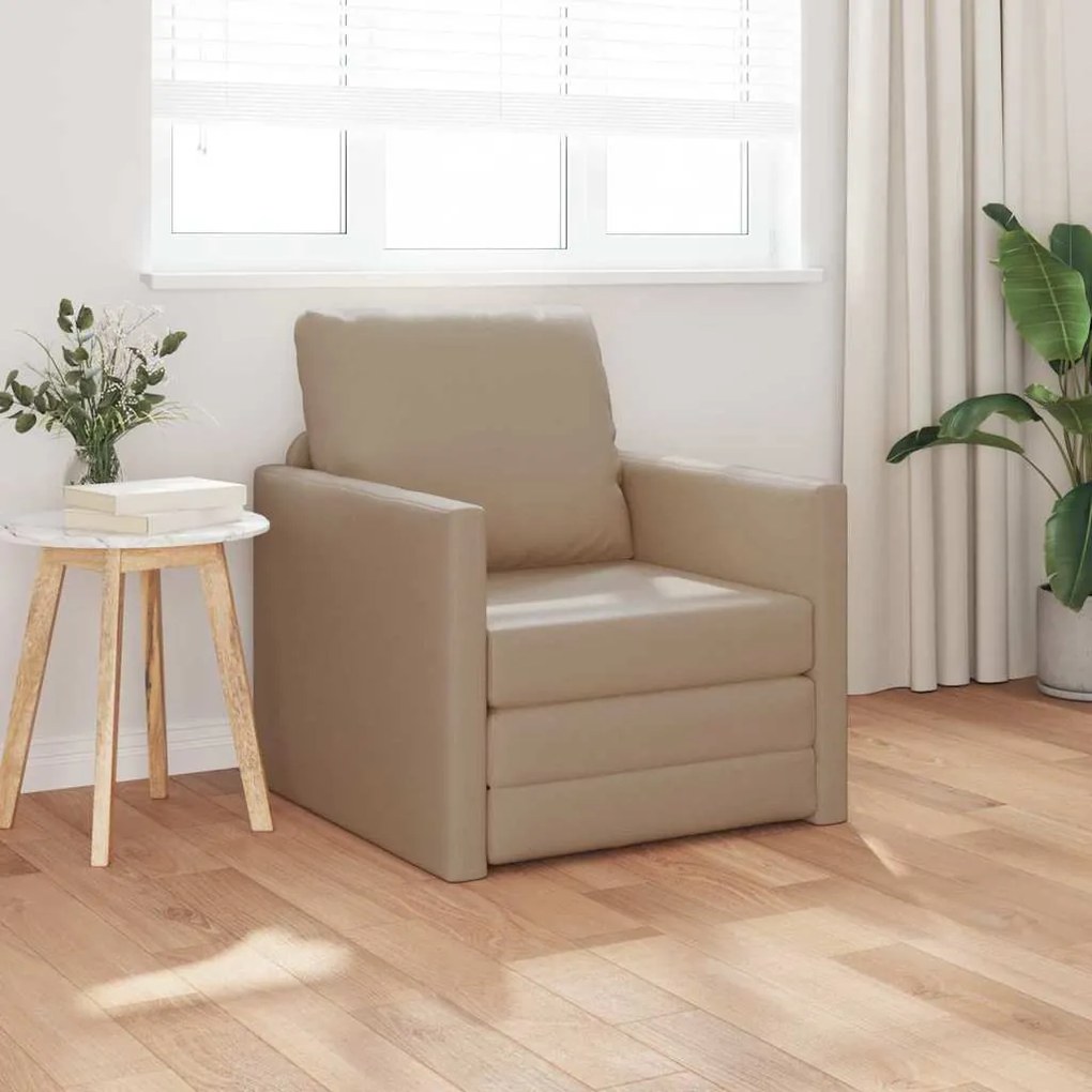 vidaXL Καναπές-Κρεβάτι Καπουτσίνο 74 x 77 x 81 εκ. Τεχνητό δέρμα