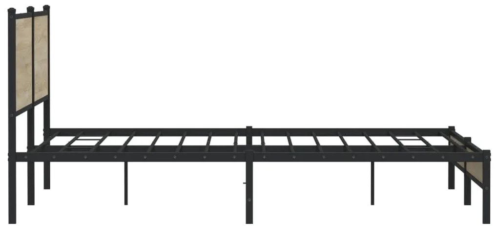 vidaXL Σκελετός Κρεβ. Χωρίς Στρώμα Sonoma Δρυς 193x203 εκ. Μεταλλικό