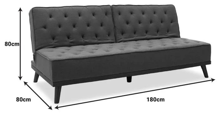 Καναπές - Κρεβάτι Marco 3θέσιος Ύφασμα Γκρί 180x80x80 εκ. 180x80x80 εκ.