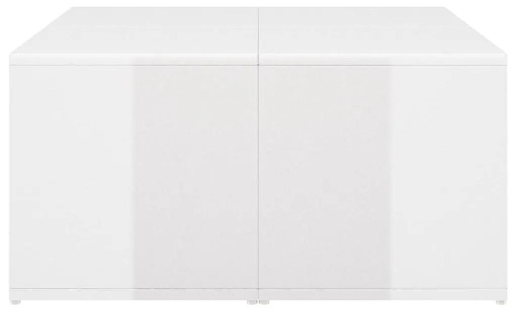 Τραπεζάκια Σαλονιού 4 τεμ. Γυαλ. Λευκά 33x33x33 εκ. Μοριοσανίδα - Λευκό