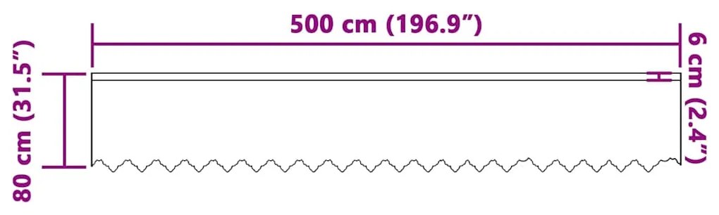 vidaXL Κουρτίνες με κουρτίνες Floral Λευκό 500 x 80 εκ. Πολυεστέρας