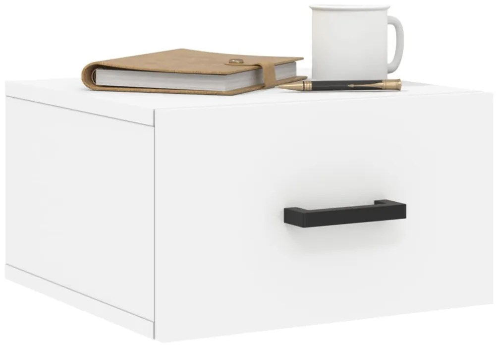 vidaXL Κομοδίνο Επιτοίχιο Λευκά 35 x 35 x 20 εκ.