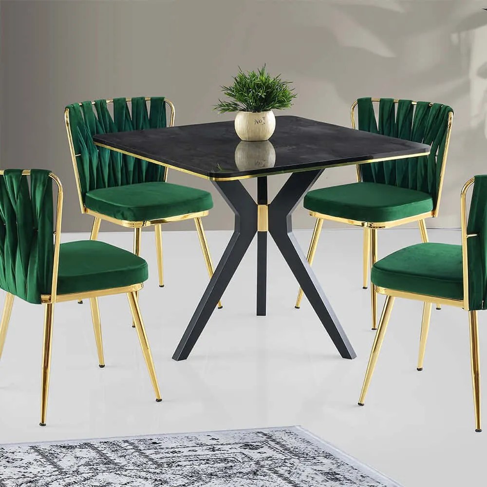 Τραπέζι Kare Ikon 974NMB1546 87x87x75cm Black Plastic,Mdf
