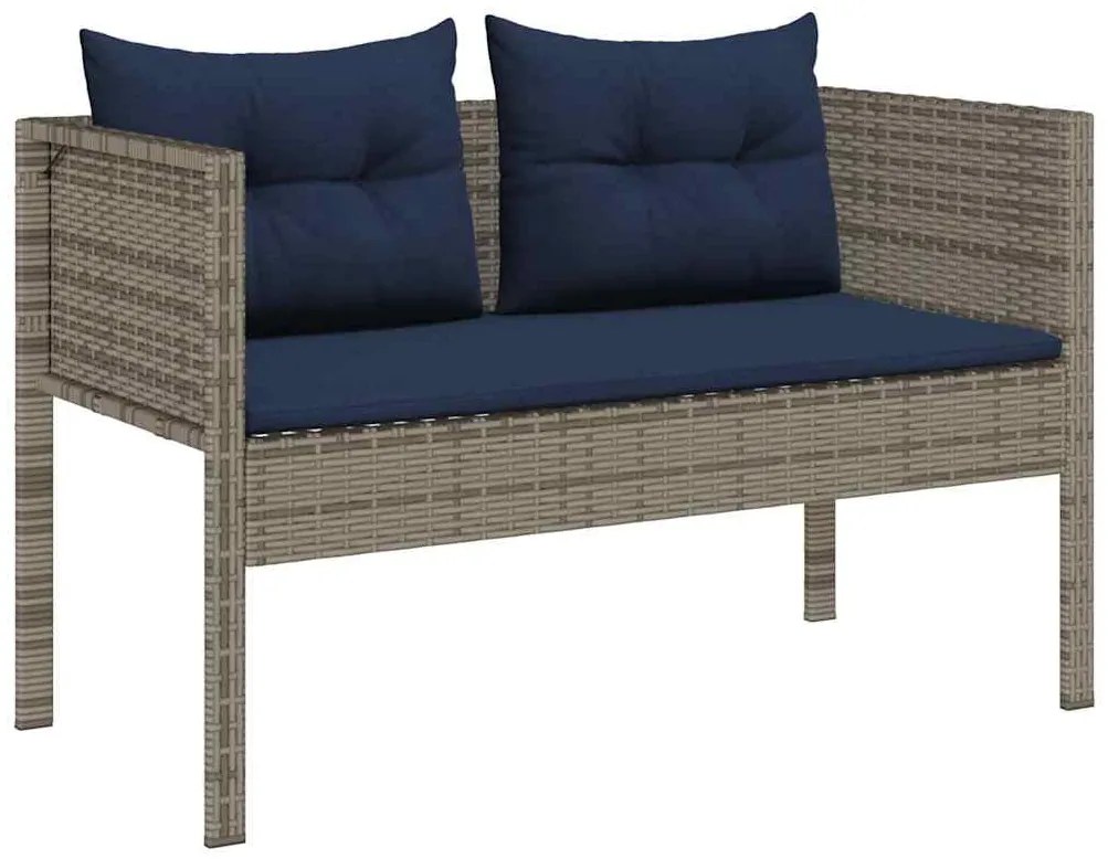 vidaXL Σετ Καναπέ Κήπου 6 pcs Γκρι, ναυτικό μπλε συνθετικό ρατάν