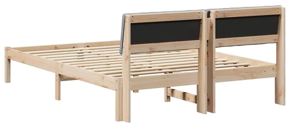 vidaXL Σκελετός Κρεβατιού Καφέ και ανοιχτό γκρι 140 x 190 cm