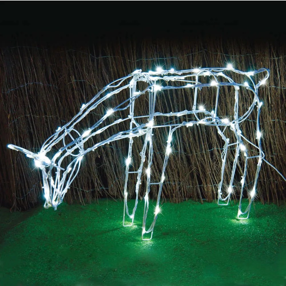 Φωτοσωλήνας Feeding Reindeer 100 Led X0810024242 70x14x41+500cm 3,4W White Aca
