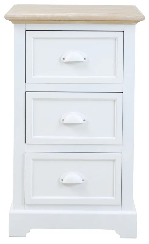 KIMOLOS ΚΟΜΟΔΙΝΟ 3ΣΥΡΤΑΡΙΑ ΛΕΥΚΟ ΦΥΣΙΚΟ 43x35xH71cm - 09-1550 - 09-1550