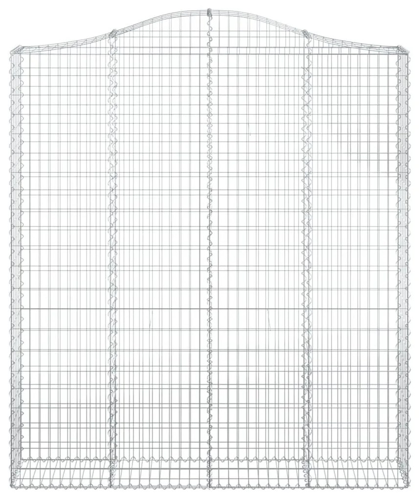 Συρματοκιβώτια Τοξωτά 7 τεμ. 200x30x220/240 εκ. Γαλβαν. Ατσάλι - Ασήμι