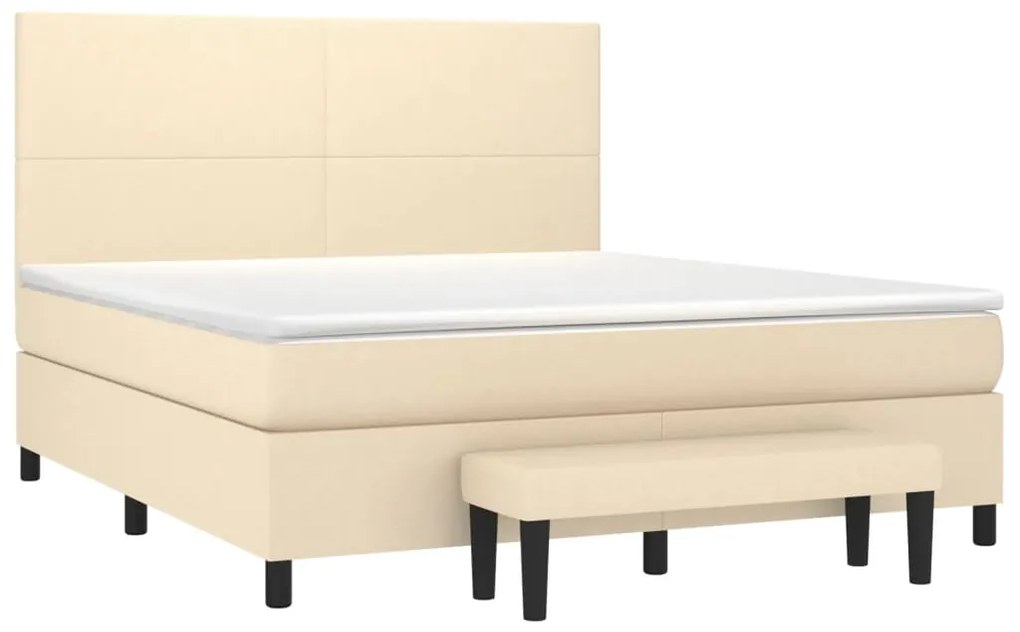 ΚΡΕΒΑΤΙ BOXSPRING ΜΕ ΣΤΡΩΜΑ ΚΡΕΜ 180X200 ΕΚ. ΥΦΑΣΜΑΤΙΝΟ 3136458