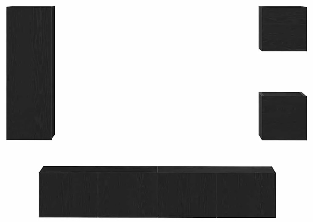 vidaXL Σετ Τηλεοπτικής Ντούσας 5 pcs Μαύρη δρυς 160 x 30 x 30.5 εκ.