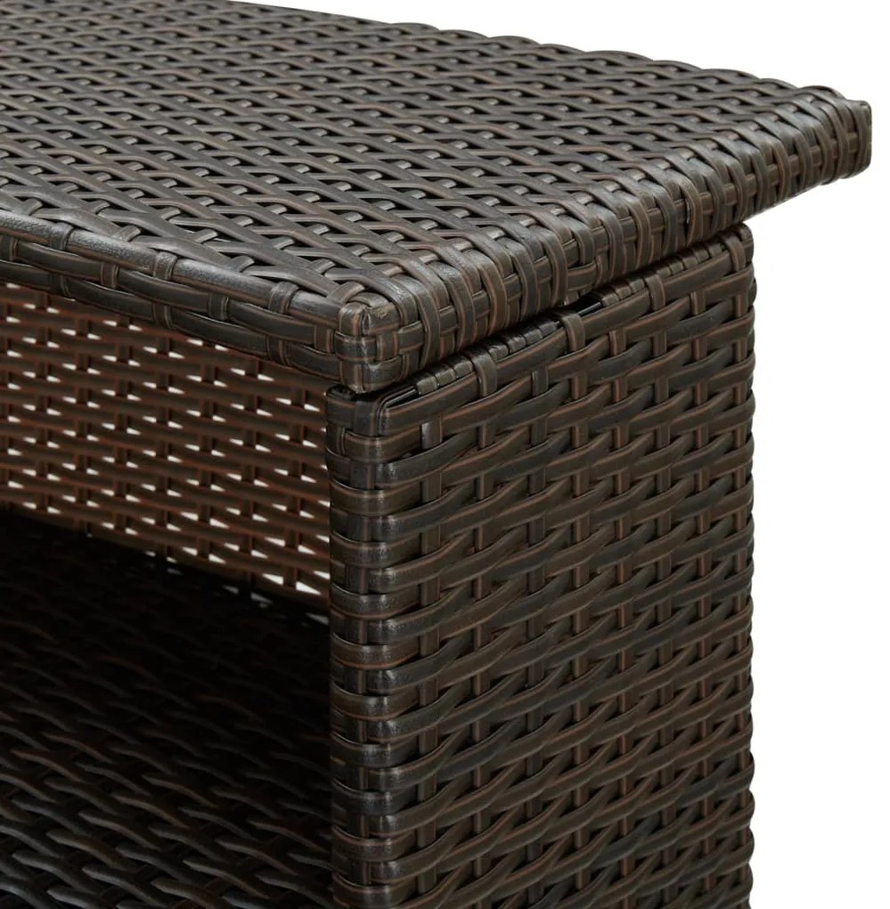 vidaXL Τραπέζι Μπαρ Κήπου Καφέ 120 x 55 x 110 εκ. από Συνθετικό Ρατάν