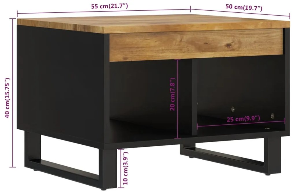 vidaXL Τραπεζάκι Σαλονιού 55 x 50 x 40 εκ. από Μασίφ Ξύλο Μάνγκο